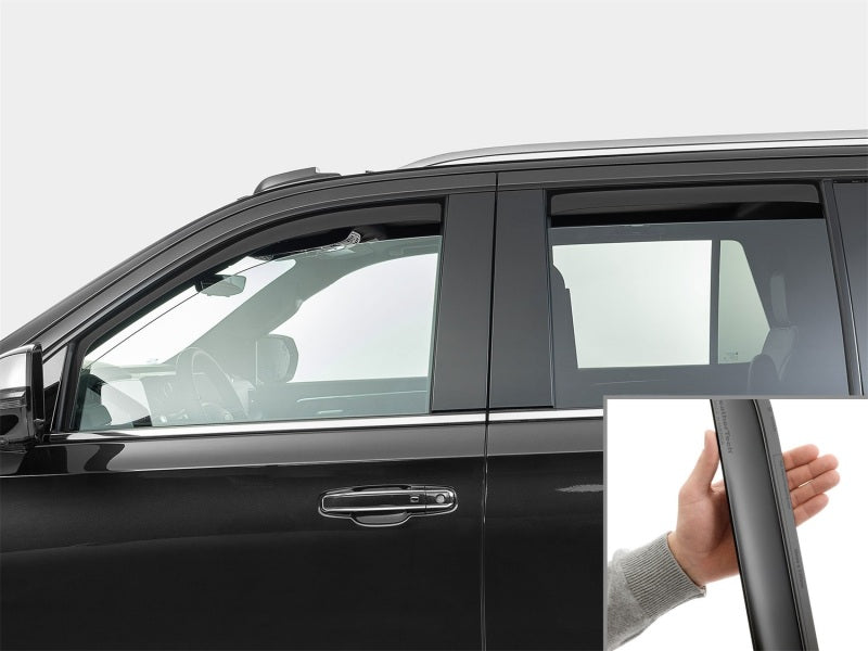 WeatherTech 21-26 Cadillac Escalade Front Rear Side Window Deflectors - Matte Blk