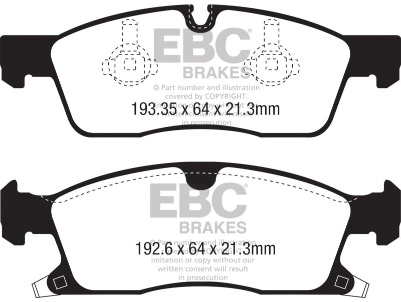 EBC 16-21 Jeep Grand Cherokee 3.6L Extra Duty Front Brake Pads