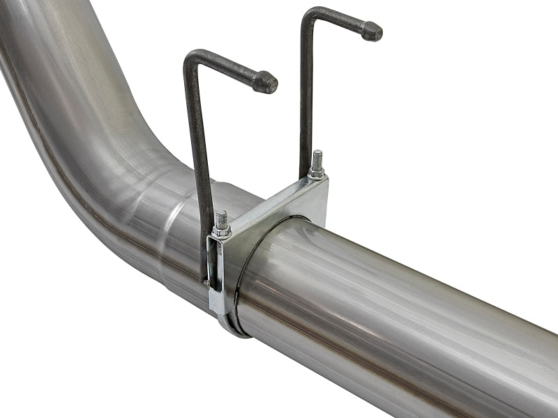 aFe LARGE BORE HD 5in 409-SS DPF-Back Exhaust w/Polished Tip 2017 Ford Diesel Trucks V8 6.7L (td)
