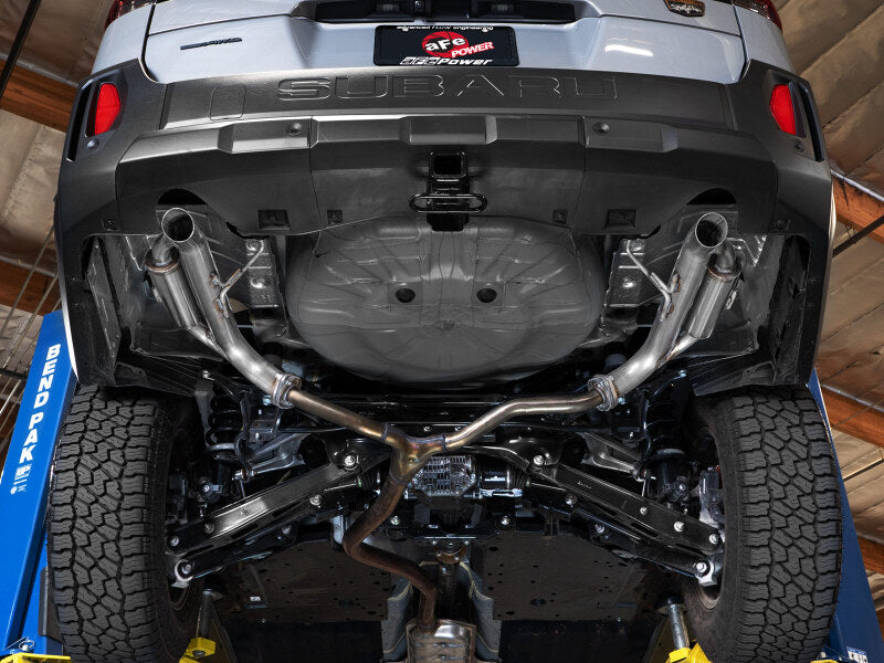 aFe Takeda 2-1/2in 304 Stainless Steel Axle-Back Hi-Tuck Exhaust System Subaru Outback 20-26 H4-2.4L