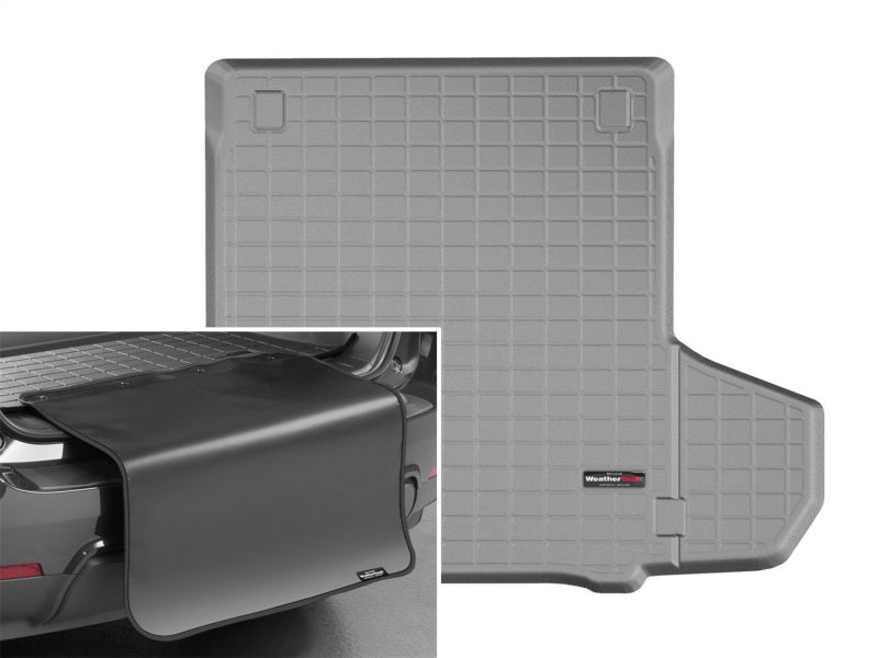 WeatherTech 2017+ Porsche Panamera Cargo Liners w/Bumper Protector - Grey(Trim Needed for Cargo Net)