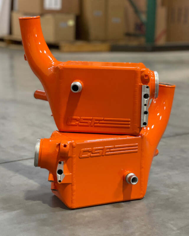 CSF 16-21 BMW M5 (F90) / 17-21 BMW M8 (F91/F92/F93) Twin Charge-Air-Cooler Set - Fire Orange