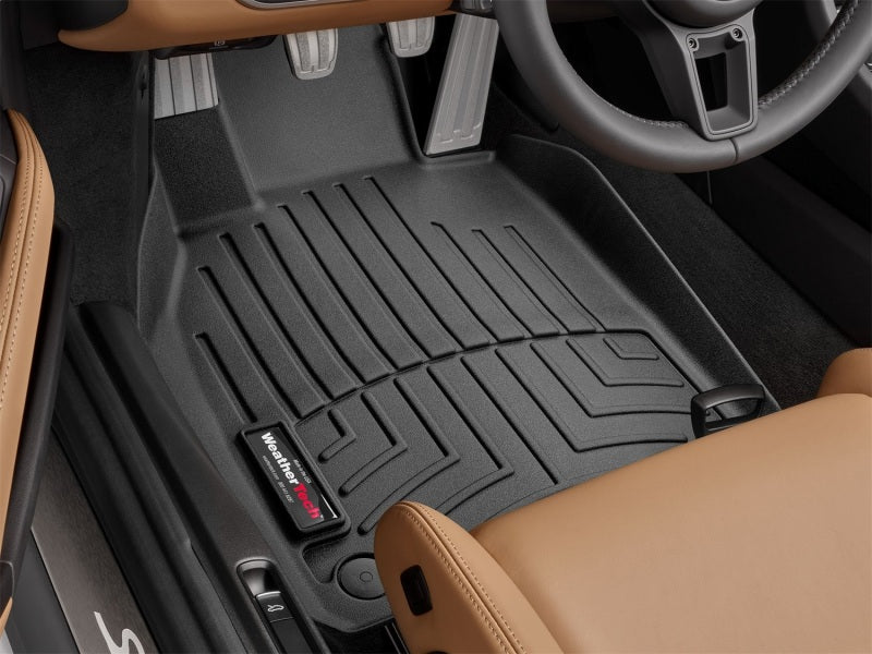 WeatherTech 16-17 Porsche 911 RA (911) w/Passenger Side Luggage Net Front FloorLiner - Black