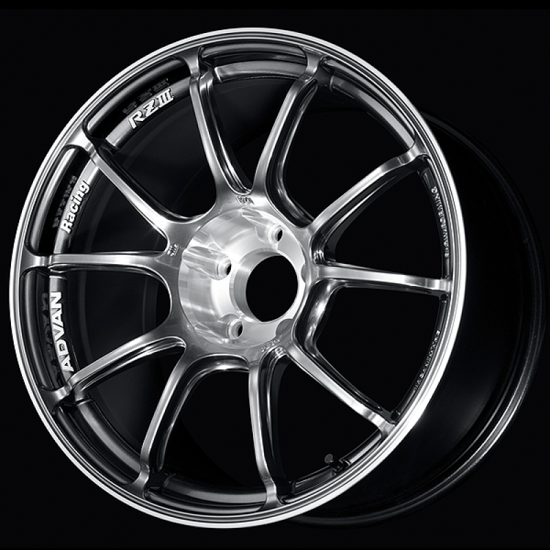 Advan RZIII 18x8.5 / +45 Offset / 5x112 BC / 66.5mm Bore / Hyper Platinum Black & Diamond Cut