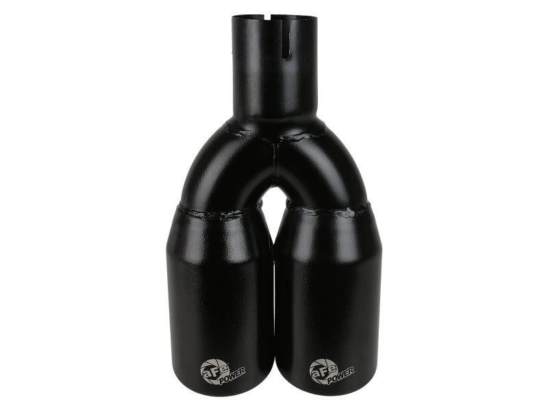 aFe MACH Force-Xp 409 Stainless Steel Clamp-on Exhaust Tip 2.5in Inlet 3.5in Outlet - Black