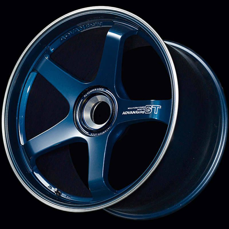Advan GT for Porsche 21x12.5 / +44 Offset / CL-CL / Racing Titanium Blue & Ring