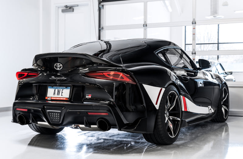 AWE Tuning 2020 Toyota Supra A90 Non-Resonated Touring Edition Exhaust - 5in Diamond Black Tips