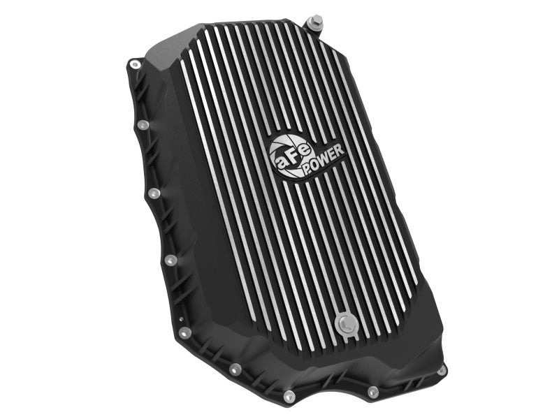 aFe 20-25 GM Diesel V8-6.6L L5P Transmission Pan w/ Machined Fins - Black