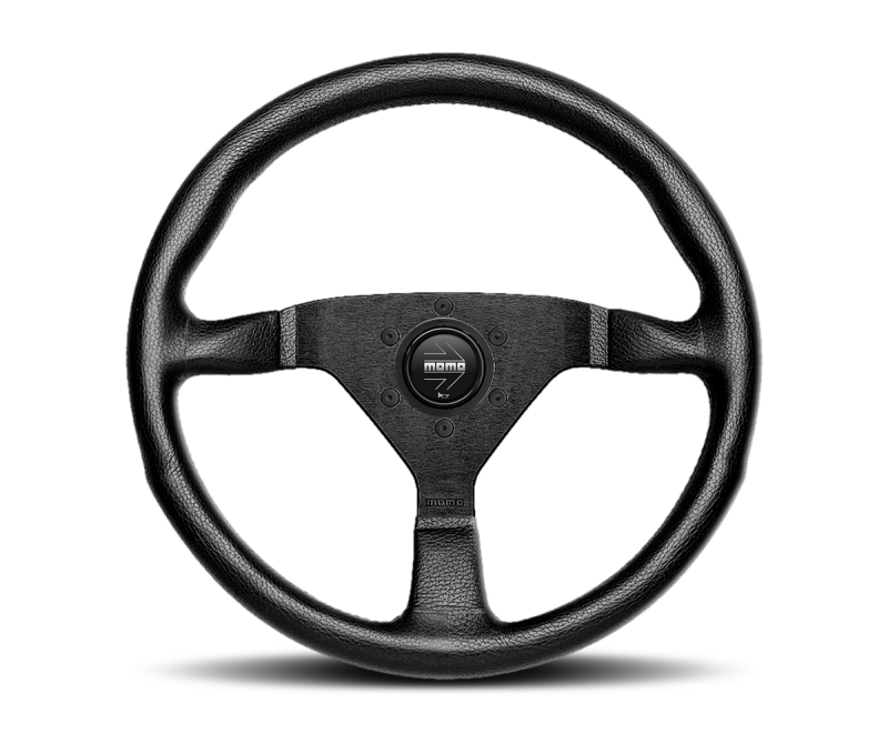 Momo Montecarlo Alcantara Steering Wheel 320 mm - Black/Red Stitch/Black Spokes