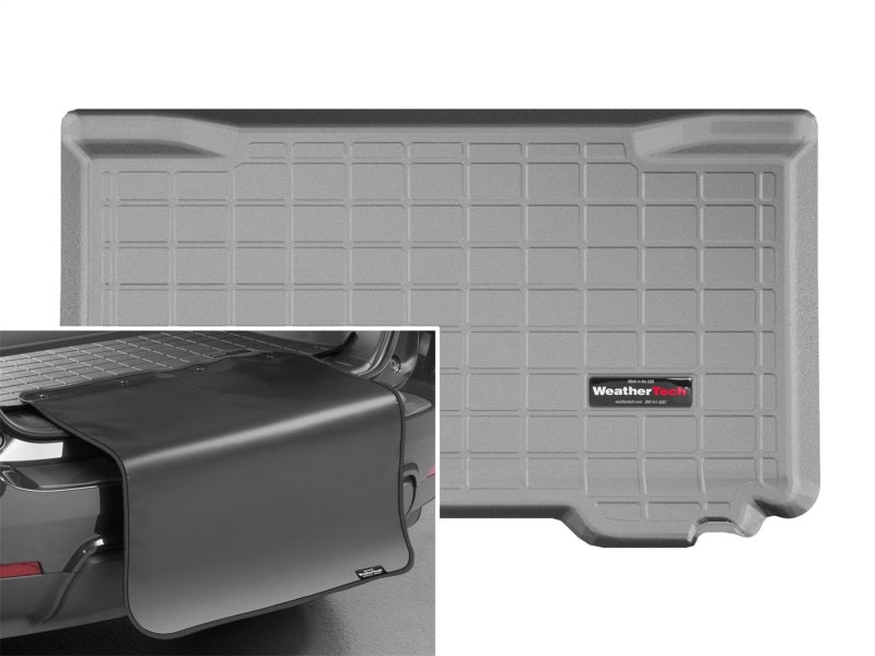 WeatherTech 2015+ Mini Hardtop Cargo Liners w/ Bumper Protector - Grey (No Flat Load Cargo Shelf)