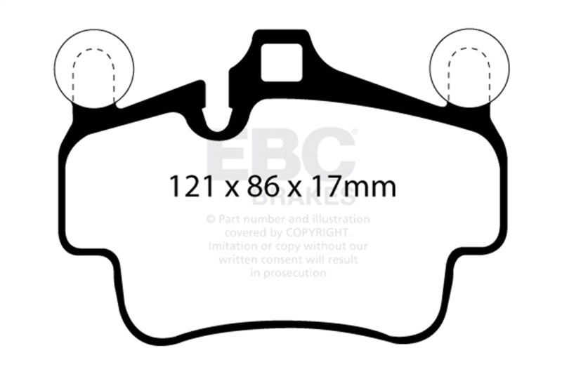 EBC Racing 07-08 Porsche 911 (997) Carrera 2 3.6L (Cast Iron Rotor Only) RP-X Front Brake Pads