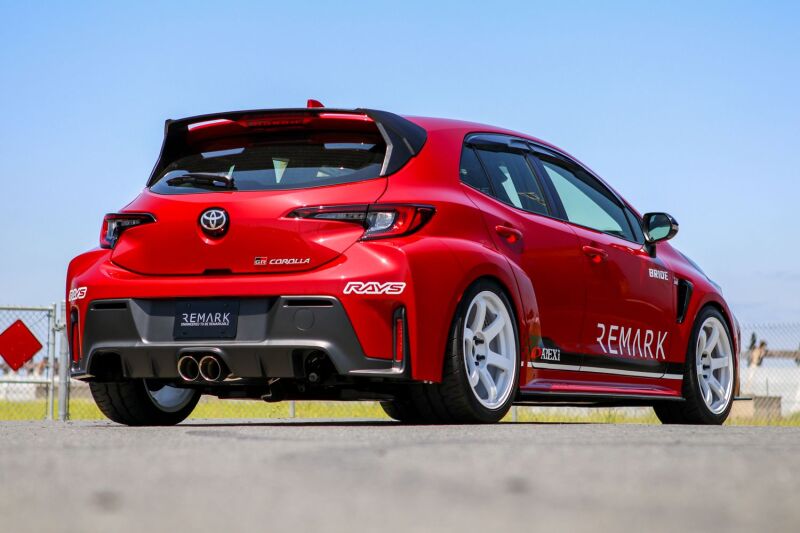 REMARK 24+ Toyota GR Corolla Dual Center Exit w/ Resonator Burnt Stainless Steel Cat-Back Exhaust,