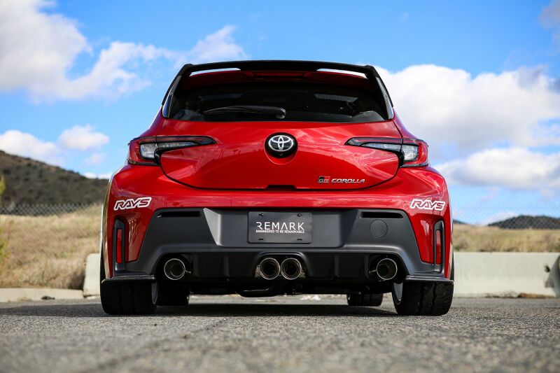 REMARK 24+ Toyota GR Corolla Dual Center Exit w/ Resonator Burnt Stainless Steel Cat-Back Exhaust,