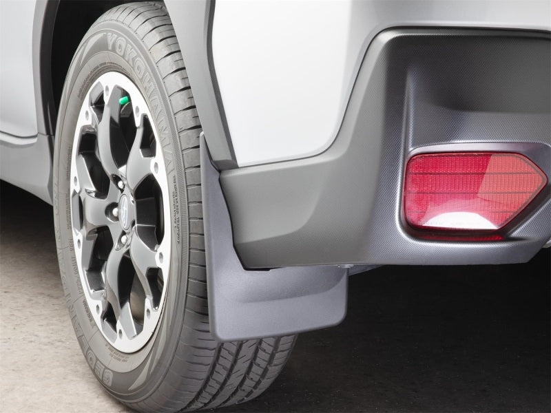WeatherTech 18-23 Subaru Crosstrek No Drill Mudflaps Rear Pair - Black