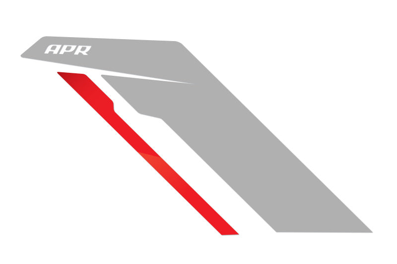 APR Sideburn Stickers - Silver APR/Red Stripe (Pair)