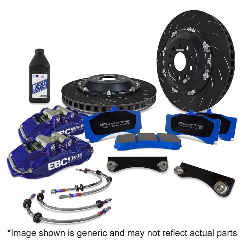 EBC Racing 08-16 Mitsubishi Lancer Evo 10 2.0T Blue Apollo-6 355mm Rotors Front Big Brake Kit