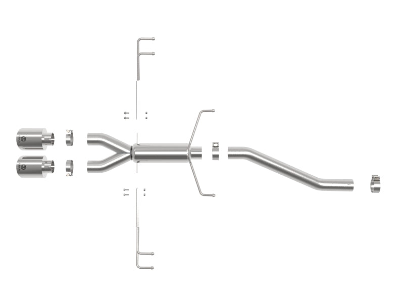 aFe Takeda 2.5in 304SS Axle-Back Exhaust System 17-19 Honda Civic Type R L4-2.0L (t) - Polished Tip