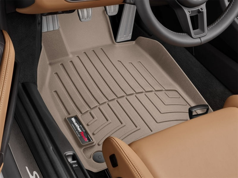WeatherTech 16-17 Porsche 911 RA (911) w/Passenger Side Luggage Net Front FloorLiner - Tan