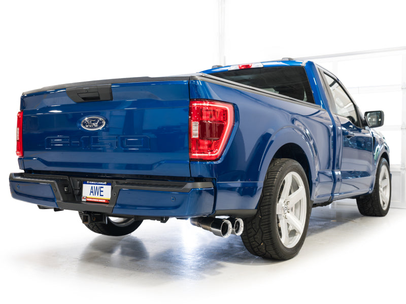 AWE Tuning 21-25 Ford F150 (14th Gen Reg Cab) Cat-Back Exhaust - 4.5in Dual Side Exit Chrome Tips