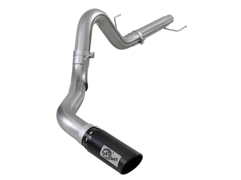 aFe Large Bore-HD 4in 409 SS DPF-Back Exh 18-19 Ford F-150 V6-3.0L (td) w/ Black Tip