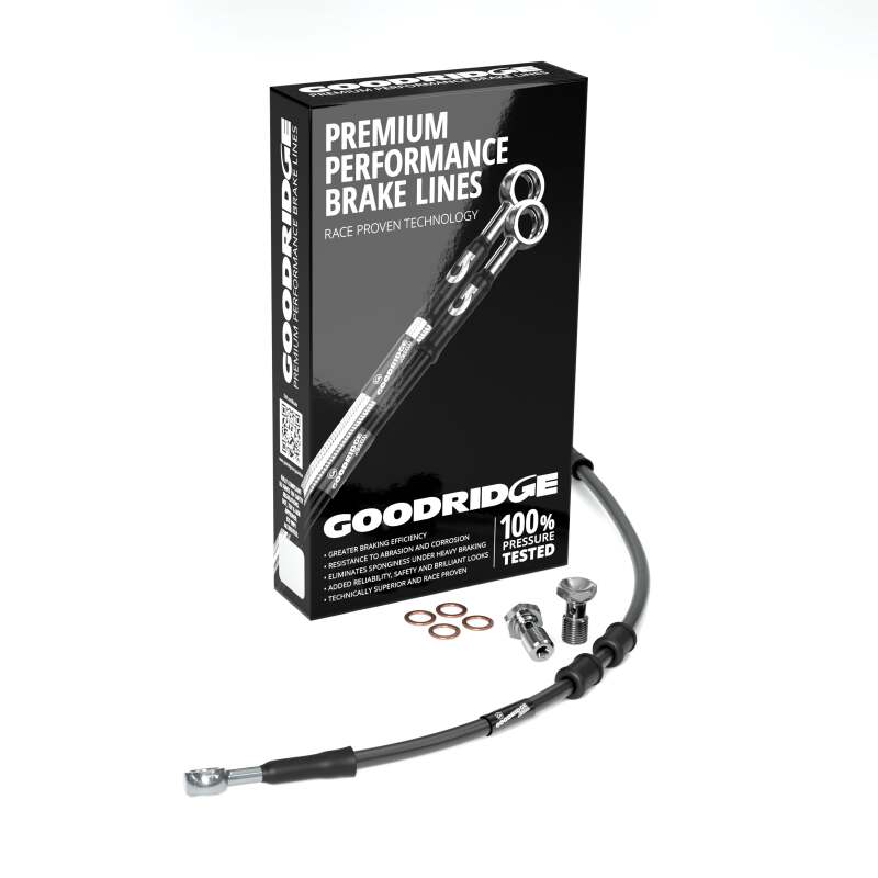 Goodridge 18-20 HD FXLR (w/ABS) +2in Black Brake Line Kit w/Stainless Steel Fittings