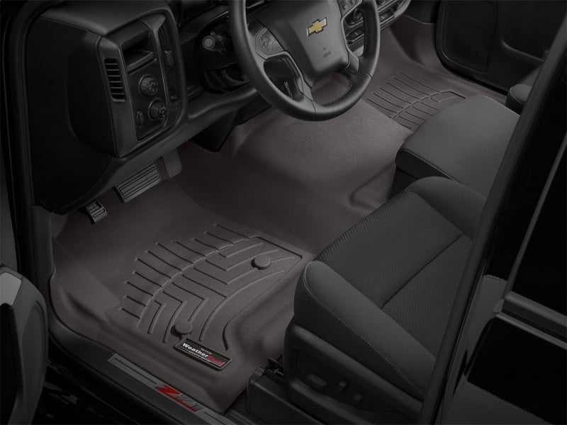 WeatherTech 2014+ Chevrolet Silverado (Crew Cab and Double Cab) Front FloorLiners - Cocoa