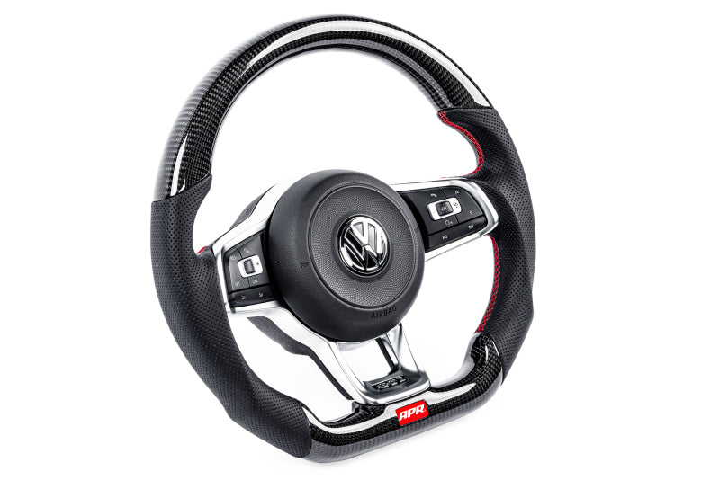 APR 15-26 Volkswagen Golf R/GTI/Jetta (MK7) Carbon Fiber/Red Stitch Steering Wheel (Non Paddles)