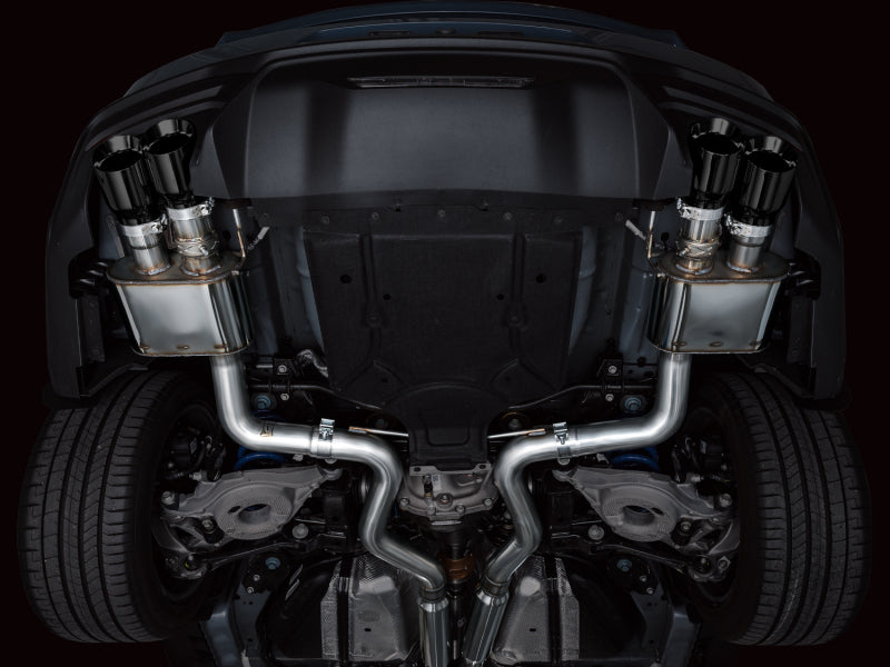 AWE 2024 Ford Mustang GT Fastback S650 RWD SwitchPath Cat-Back Exhaust w/ Quad Diamond Black Tips