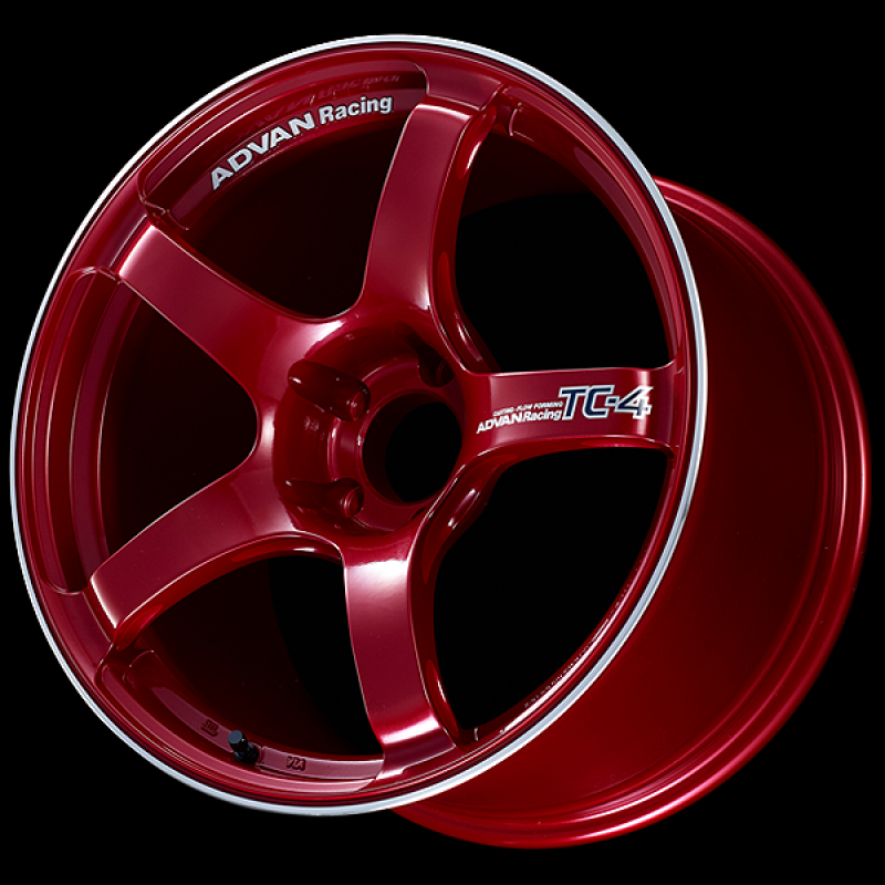 Advan TC4 18x8.5 / +45 Offset / 5x100 / 63mm Bore / Racing Candy Red and Ring