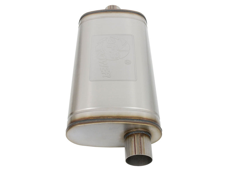 aFe MACHForce XP SS Muffler 3in Center Inlet / 3in Offset Outlet 22in L x 11n W x 6in H Body