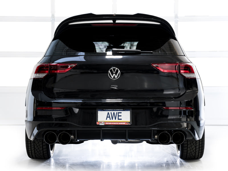 AWE Tuning MK8 Volkswagen Golf R 3in Touring Edition Quad Exhaust - Diamond Black Tips