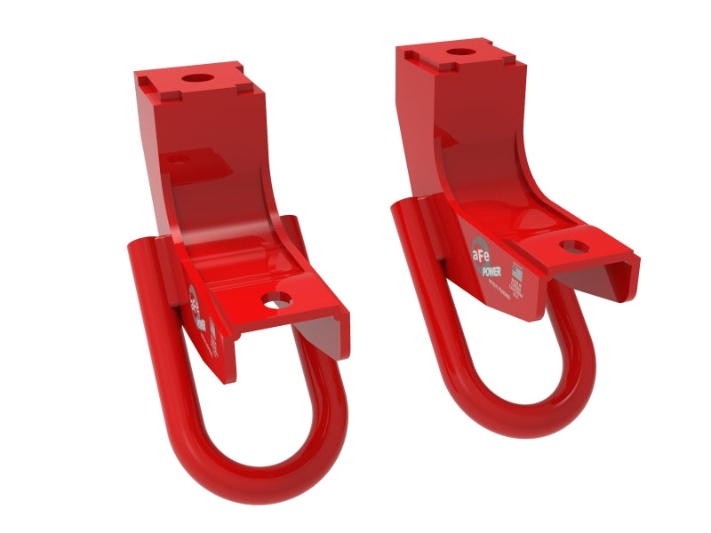 aFe Front Tow Hook Red 2022 Toyota Tundra 3.5L V6