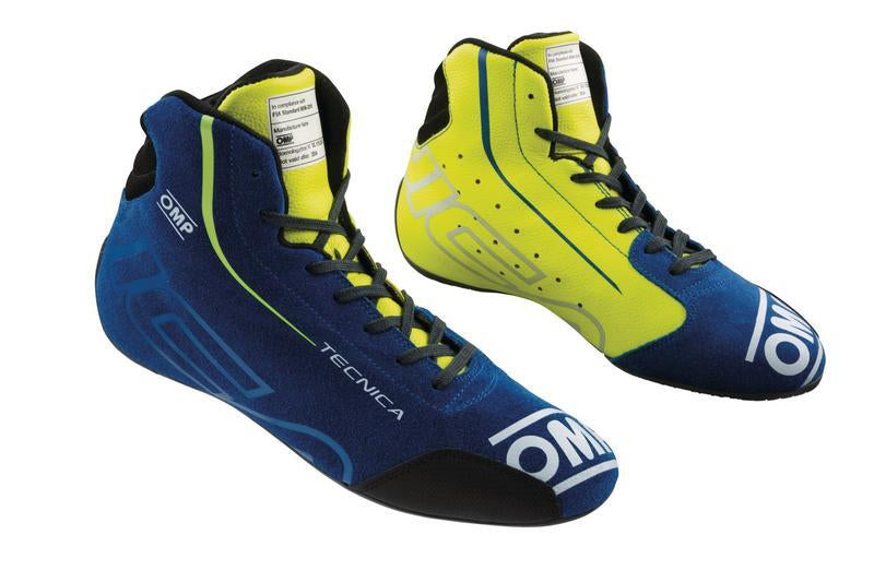 OMP TECNICA SHOES my2025 FIA 8856-2018 BLUE / YELLOW SZ 41