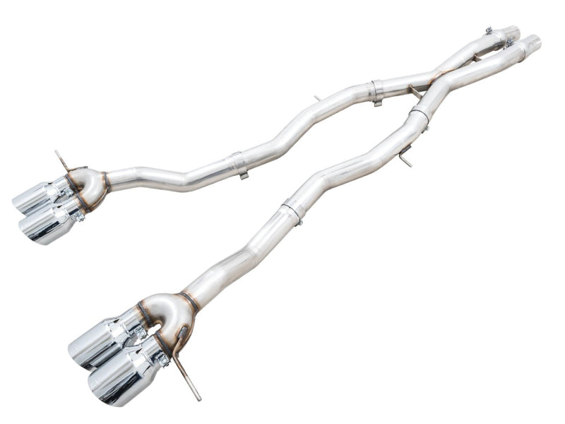 AWE Tuning Track Edition Cat-Back Exhaust for BMW G8X M3/M4 - Chrome Silver Tips
