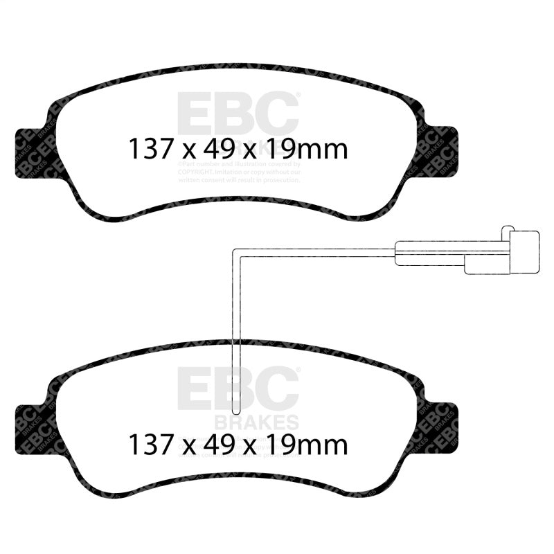 EBC 14-16 Ram Trucks Promaster 3.6L Yellowstuff Rear Brake Pads