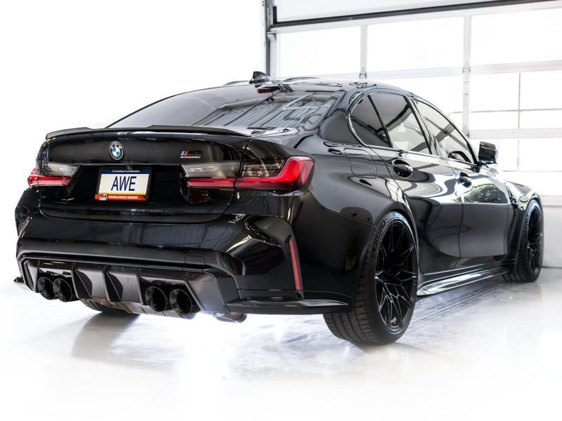 AWE Tuning Track Edition Cat-Back Exhaust for BMW G8X M3/M4 - Diamond Black Tips