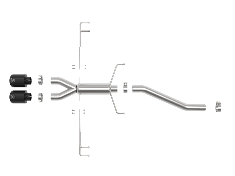 aFe Takeda 2.5in 304SS Axle-Back Exhaust System 17-19 Honda Civic Type R L4-2.0L (t) - Black Tip