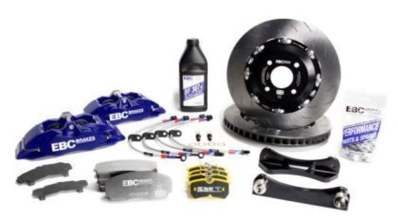 EBC Racing Ford Fiesta MK7 Blue Apollo-4 Calipers 300mm Rotors Front Big Brake Kit