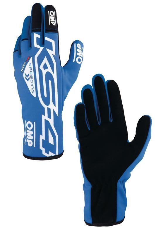 OMP KS-4 KART GLOVES BLUE / WHITE SZ XS