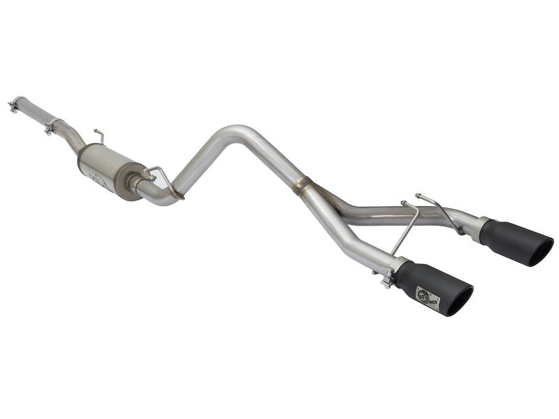 aFe Rebel Series CB 2.5in Dual Center Exit SS Exhaust w/ Black Tips 07-15 Jeep Wrangler 3.6L/3.8L V6