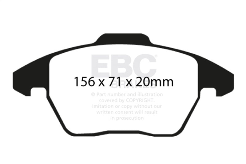 EBC Racing 06-13 Audi A3 2.0L Turbo (Girling Rear Caliper) RP-X Front Brake Pads