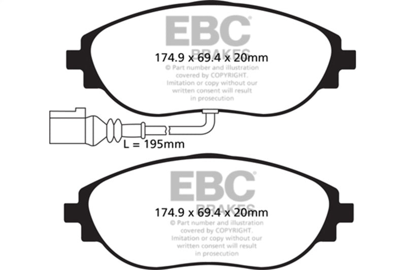 EBC Racing 2014+ Audi S3 2.0L Turbo RP-X Front Brake Pads