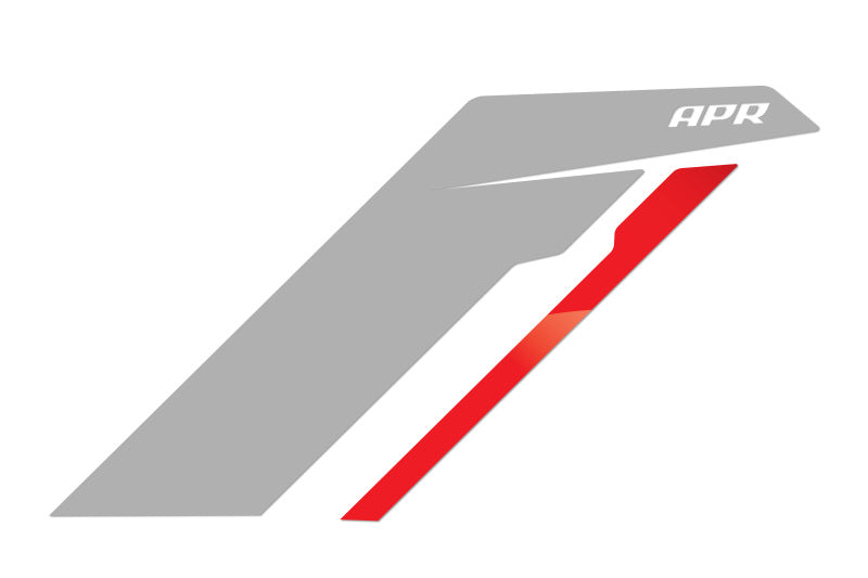 APR Sideburn Stickers - Silver APR/Red Stripe (Pair)