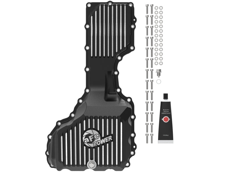 aFe 17-19 GM Diesel V8-6.6L L5P Engine Oil Pan w/ Machined Fins