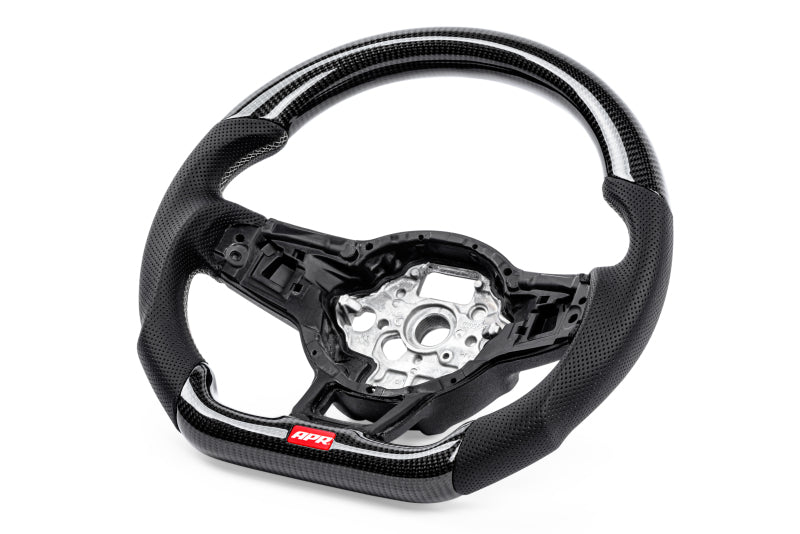 APR 15-26 Volkswagen Golf R/GTI/Jetta (MK7) Carbon Fiber/Silver Stitch Steering Wheel (For Paddles)