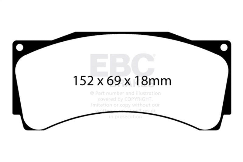 EBC Racing Alcon CAR89 4489 D54 18mm RP-X Race Brake Pads