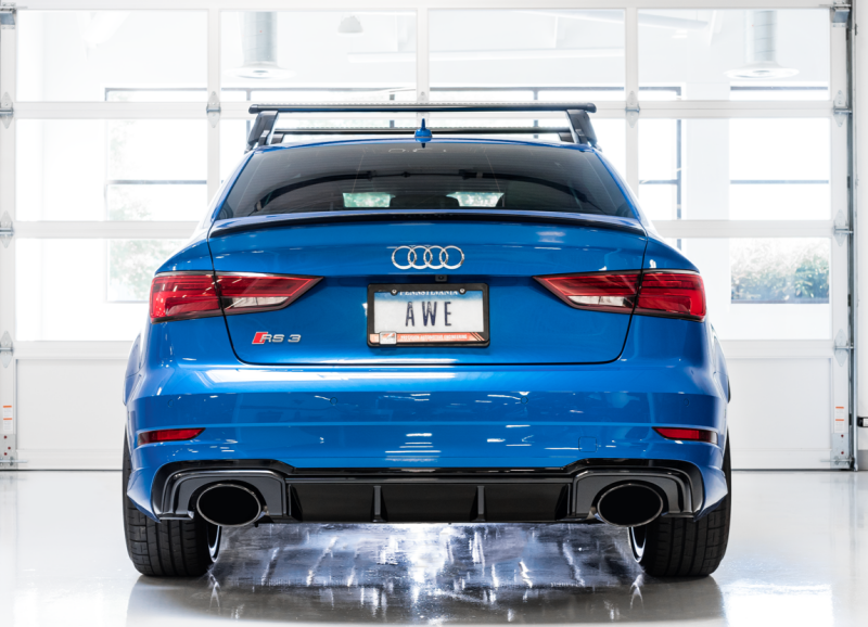 AWE Tuning 17-19 Audi RS3 8V Track Edition Exhaust - Diamond Black Tips RS-Style Tips