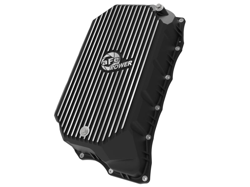 aFe 20-25 GM Diesel V8-6.6L L5P Transmission Pan w/ Machined Fins - Black