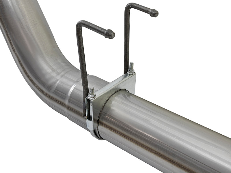 aFe Large Bore-HD 5in DPF Back 409 SS Exhaust System w/Black Tip 2017 Ford Diesel Trucks V8 6.7L(td)