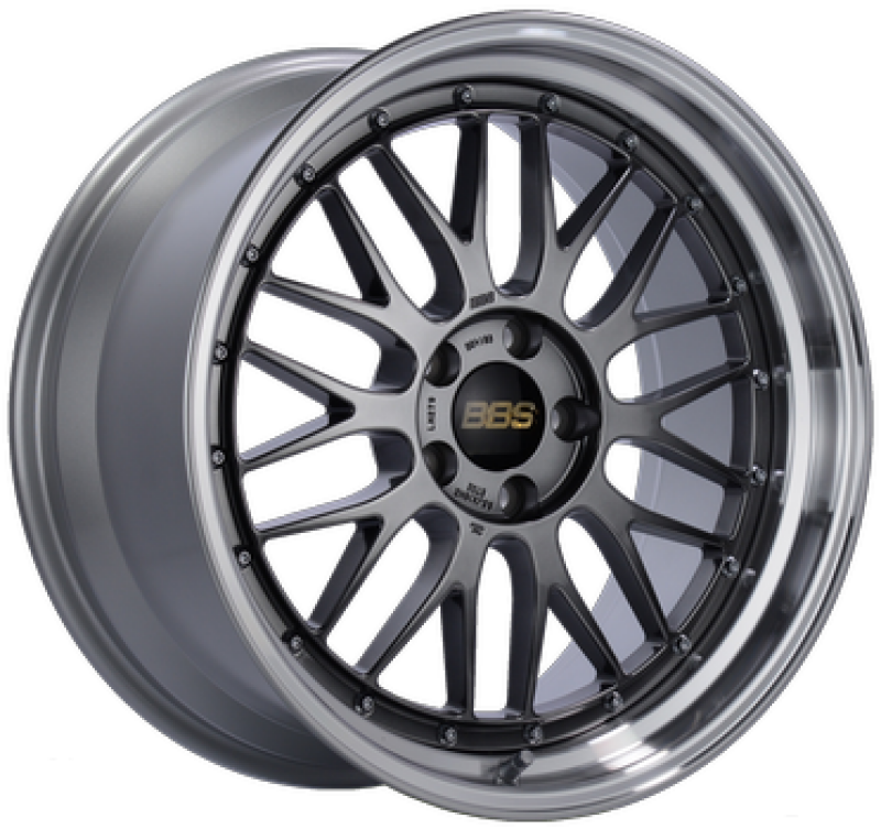 BBS LM 18x8.5 5x112 ET35 Diamond Black Center Diamond Cut Lip Wheel (82mm PFS Required)